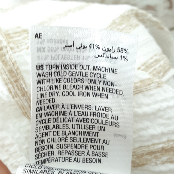 JM Collection Woven Top M Striped Button Up 722 - Picture 6 of 6